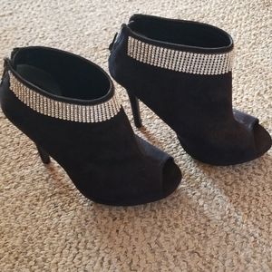 Rhinestone peeptoe booties